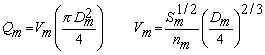 Manning's equation for main sewer pipe flowing full