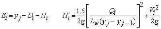 Equations to compute siphon invert elevations and head loss