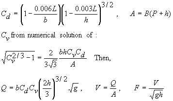 Rectangular flume equations