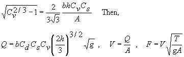 Trapezoidal flume equations