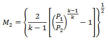 Gas leak rate Mach number