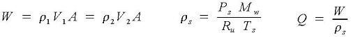 Flow rate and Density Formulas