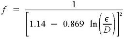 Fully Turbulent Friction Factor