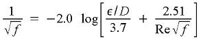 Friction Factor equation for turbulent flow