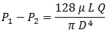 Pressure drop equation